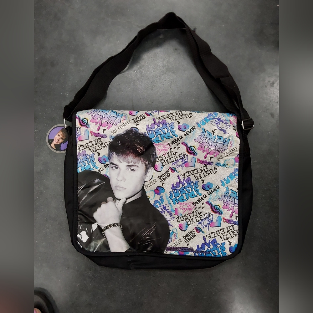 Justin Beiber Nylon/Canvas Book Bag